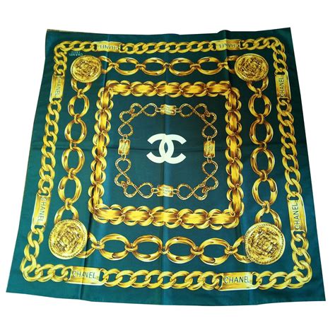 chanel handkerchief green|chanel scarves.